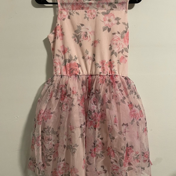 Zen I Pink Floral Tulle Party Dress - Picture 3 of 5